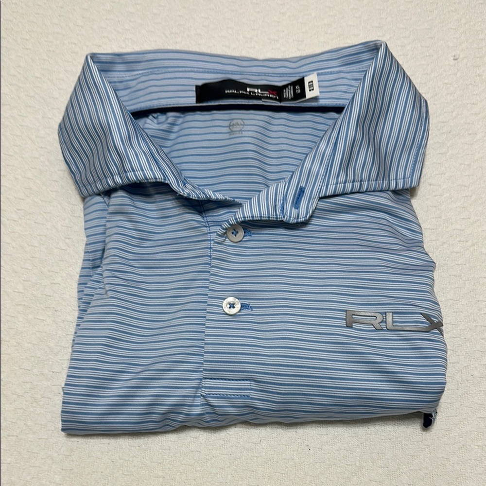 RLX Ralph Lauren Blue and White Polo Shirt - Picture 9 of 9